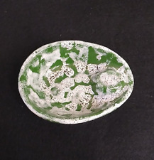 Vintage Pottery ASHTRAY MCM Splatter White on Green ( Stolen From Ceder Run ) 4