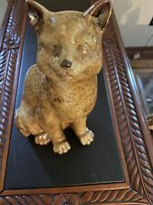 Vintage Earth Tone Ceramic Cat Statue LARGE  12 Inch Glazed Beautiful picture