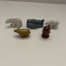 Five Wade Whimsy Figurines, Two Polar Bears, Hippo Owl, & Sturgeon ￼ picture