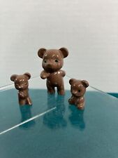 VTG Bear Lot of 3 Miniature Figurines Brown Porcelain/Ceramic-Tiny  picture