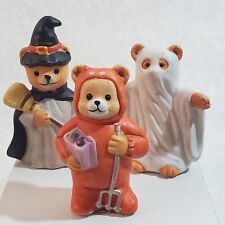 Vintage 80s Brinn Halloween Bears Porcelain Figurines Devil Ghost Witch Taiwan picture