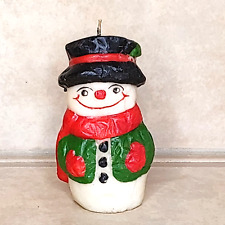 Vintage Snowman Candle Christmas Wax Unburned 4.5