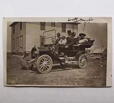 RPPC Antique Car Pierce Arrow ? Michelin Tires People Fancy Hats PM June 28 1910 picture