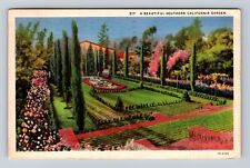 CA-California, Aerial Of Garden, Antique, Vintage c1936 Souvenir Postcard picture