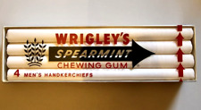 Vintage Wrigley's Spearmint Gum Advertisement Mens White Handkercheif Set picture