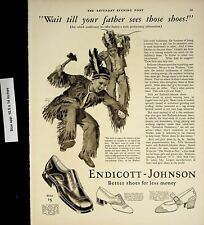 1926 Endicott-Johnson Shoes American Indian Boy Costume Vintage Print Ad 4446 picture