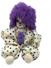 Vintage Q-Tee Clown 1980s Sand Doll Hand Made Hand Painted Purple Hair picture