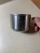 USN STAINLESS STEEL CUP BY CARROLLTON MFG CO. VERY NEAT WWII ITEM HARD TO FIND picture