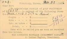 1916 Pittsburg Mortgage Investment Company, Pittsburg, Kansas Postcard picture