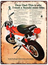 1971 Suzuki Mini-Bike minibike Ad Mancave Repro Metal Sign 9 x 12 60362 picture