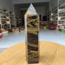 430g WOW Natural Rare Pietrsite Crystal Obelisk Quartz Tower Point Healing picture
