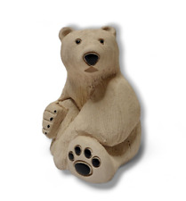 Vtg Polar Bear Sculpture Folk Art Figurine #79 Artesania Rinconada Handmade 1979 picture