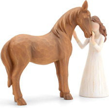 Horse Gifts for Girls Women - Girl Embraces Horse Figurine Gifts for Horse Lover picture