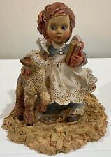 Vtg 1994 Enesco Resin Figurine “Mary Had A Whittle Lamb” Nursery Rhyme #4036 picture