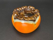 1970's Japanese Arita Ware Persimmon Lidded Bowl Dia3”, Orange Porcelain picture