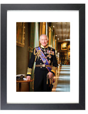 King Charles III in Military Uniform 2024 Portrait Matted & Framed Picture Photo picture