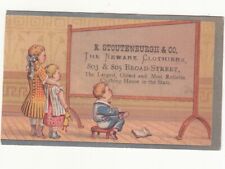 R Stoutenburgh & Co Newark Clothiers NJ Children Blackboard Vict Card c1880s picture