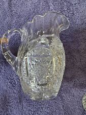 American Brilliant Heavy Cut Glass Crystal Pitcher 5 Tumblers Drink Set 11 LBS picture