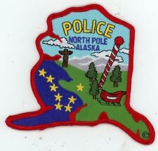 ALASKA AK NORTH POLE POLICE NICE STATE SHAPED SHOULDER PATCH SHERIFF picture
