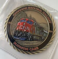 CN Railway Business Cars Employee Metal Enameled Token 2.5 Inches Round RR CNR picture