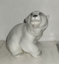 Vintage Lomonosov  USSR Russian Porcelain  Polar Bear  Figurine 4 1/2