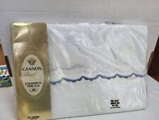 Vintage Cannon Flat Sheet Scalloped Trim Double Full Royal Family Percale NOS  picture