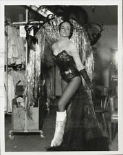 1964 Press Photo Larri Thomas, Dancer, Posing in Extravagant Outfit - hpa32995 picture