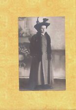 X RPPC 1909 RPPC real photo postcard LADY WITH HAT Myrtle A Gardner  picture