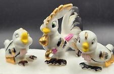 Vintage Rooster Chicken and 2 Chicks Figurines Japan Kitsch MCM  picture