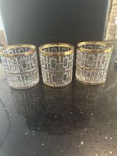Three Vintage Shoji Trellis MCM 22K Gold Rocks - Imperial Glass picture