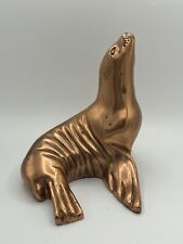 DONJO 2000 Signed Copper Sea Lion Or Seal Sculpture picture