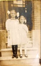 RPPC Grannycore Postcard Sisters with Large Hairbows Antique picture