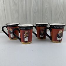 Set of 4 Certified International Tracy Flickinger Dinner Is Served Mugs picture
