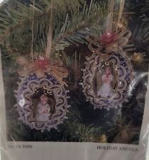 Vintage Sequin Push Pin Beaded Handmade Pearl Gold Christmas Ornament Kit Angel picture
