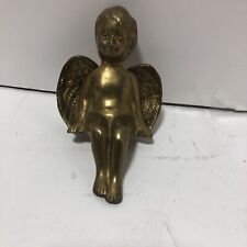 Vintage~~ Solid Brass Angel Cherub Design Shelf Sitter Figurine India picture