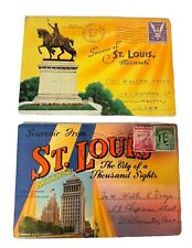 2 Vintage St. Louis Missouri Fold Out Souvenir Postcard picture