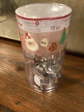 Mini Christmas Cookie Cutters - 12 Piece - Santa, Reindeer, Present, Sleigh... picture