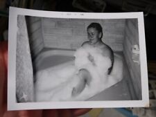 VINT SNAPSHOT PHOTO, YOUNG WOMAN ENJOYING HER BUBBLE BATH picture