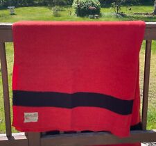 VTG Orrlaskan Orr Red Black Stripe Wool Blanket AS IS Cabin Decor 40s 50s 75x88 picture