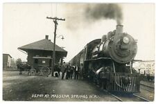 RPPC NY Massena Springs Railroad Station Depot (Beach Photo)  St Lawrence  Co picture
