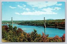 Waldo Hancock Bridge over Penobscot River ME Vintage Maine Postcard County picture