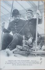 French Aviation 1910 Postcard, Lt. Cammermann, General Picquart, Biplane Farman picture