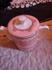 NEW Chelsea Bistro Porcelain Pink Art Deco Scallop Petal Gilded Tea Set  picture