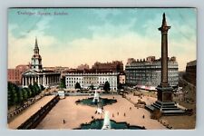 London, Trafalgar Square, England Vintage Postcard picture