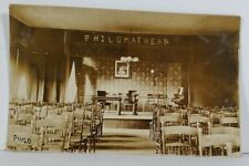 RPPC Philomathean Society c1907 Room Stage Interior Philo Real Photo Postcard N9 picture