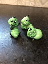 3-VTG Whimsical Worms Figurine For Planters Caterpillar Kitschy Marked Hong Kong picture