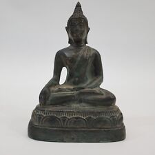 Buddha In Cast Iron Late 19th Thailand Seated ~6.5