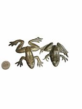 VINTAGE PAIR OF BRASS FROGS Animal Figurines Lot Of 2 picture