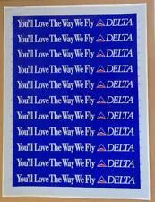 Vintage Delta Airlines Promo Uncut Bumper Sticker Old Widget Logo NOS picture
