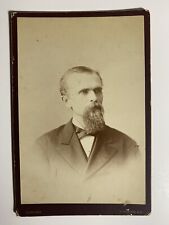 Vintage 1890 Cabinet Card Old Man Mustache Beard Coat picture